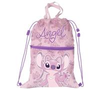 Disney Rucksack für Schule und Freizeit Stitch Angel 2 Fächer mit externem Reißverschluss und Kordelzugverschluss 44 x 34 cm