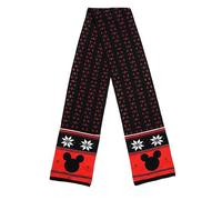 Disney Schal für Erwachsene, Motiv: Mickey Minnie Maus, bedruckt, gestrickt, Winter, Unisex, Rot/Schwarz, Einheitsgröße