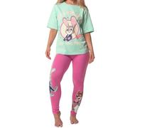 Disney Schlafanzug Damen, Damenschlafanzüge, Schlafanzüge Für Damen, Zootropolis Pyjamas, Pyjama Frauen Baumwolle, Grün XL