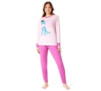 Disney Schlafanzug Damen Lang, Stitch Pyjama Damen Set (Rosa Eeyore, S)