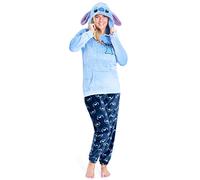 Disney Schlafanzug Damen Lang Stitch Pyjama Teenager (XL, Blau Stitch)