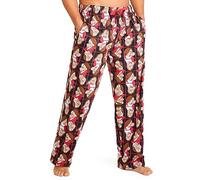 Disney Schlafanzug Hose Herren Freizeithose Lang 100% Baumwolle Jogginghose Teens Männer Pyjamahose mit Kordelzug (3XL, Rot Grumpy)
