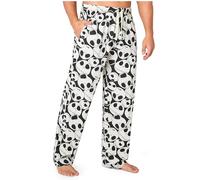 Disney Schlafanzug Hose Herren Freizeithose Lang 100% Baumwolle Jogginghose Teens Männer Pyjamahose mit Kordelzug (L, Weiß/Schwarz Jack)