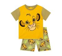 Disney Schlafanzug | Simba König Der Löwen Kinder Schlafanzug Jungen | Sommer Pyjama Jungen | Gelb 92