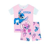 Disney Schlafanzug | Stitch Pyjama Mädchen | Madchen Schlafanzug Kurz | Rosa 140