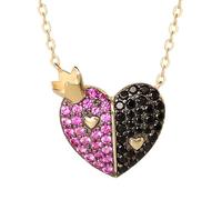 Disney Schmuck Bösewichte Halskette - Maleficent, Ursula, böse Königin, Zirkonia, Gold auf Sterlingsilber, Sterling Silber, Zirkonia