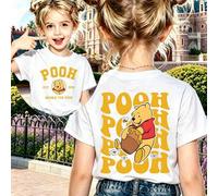 [Disney-Serie] Winnie Puuh T-Shirt für Mädchen, einfarbig, Kurzarm, Sommerneuheit 2026, vielseitiges und bequemes Kurzarm-Top mit Rundhalsausschnitt f