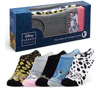Disney Sneaker Socken, Kollektion, Baumwollreich Kurze Socken, Minnie Mouse Socken, Grau/Rot, 5 Paar Socken, Größe 36-40, Socken Damen, Geschenke Fans