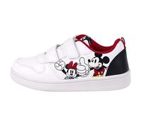 Disney Sneakers - Schwarz, Weiß und Rot - Größe 30 - Turnschuhe mit Klettverschluss - Sportschuhe für Kinder mit PVC-Sohle - Mickey und Minnie Aufdruck - Original Produkt in Spanien Designed