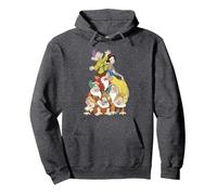 Disney Snow White Dwarf Squad Pyramid Pullover Hoodie, Unisex für Erwachsene, Anthrazit Meliert, XL