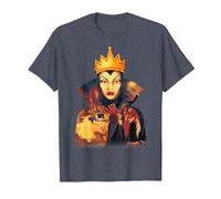 Disney Snow White Evil Queen Cape Silhouette Fill T-Shirt, Herren, Blau Meliert, L