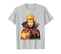 Disney Snow White Evil Queen Cape Silhouette Fill T-Shirt, Herren, Silber, S