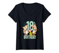 Disney Snow White Seven Dwarfs 18th Birthday T-Shirt mit V-Ausschnitt