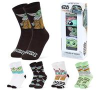 Disney Socken Damen Teenager Größe 35-41, 5er Pack Lustige Socken mit Motiv, Baumwollsocken für Zuhause Freizeit, Geschenke für Frauen (35-41 EU, Grün Baby Yoda)