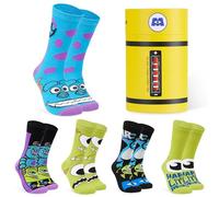 Disney Socken Herren, Lustige Socken Herren, 5er Pack Bunte Socken Herren Set Mickey Mouse Baby Yoda Mandalorian Boba Fett (Mehrfarbig Monsters Inc)
