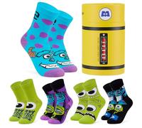 Disney Socken Jungen, 5er Pack Monster Inc Sneakersocken, Weich und Atmungsaktiv Lustige Kindersocken, Geschenkidee für Fans (Mehrfarbig, 6-9 Jahre)