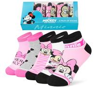 Disney Socken Mädchen, Ankle Socks im 5er-Pack, Weich & Atmungsaktiv - Stitch Sachen (Rosa Minnie, 35-39 EU)