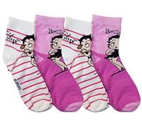 Disney Socken Mädchen Betty Boop aus Baumwolle - verschiedene Modelle nach Verfügbarkeit - (35/38, 4 Paar Asst1), 4 Paar Asst1 Betty Boop, 35-38