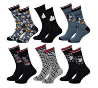 Disney Socks And Underwear - Herrensocken Mickey aus Baumwolle - verschiedene Foto-Modelle je nach Verfügbarkeit - Mehrfarbig, Packung mit 6 Paaren, 43-46