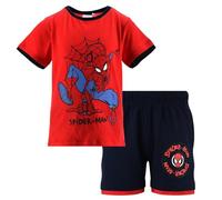 Disney Spider-Man Jungen Set, T-Shirt kurze Hose, 100% Baumwolle, Sport Set, Avengers Fanmode, Größen 98-128, bequem, Sommer, Marvel, Short (Rot, 122)