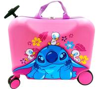 Disney Stitch 2-in-1 Kinderkoffer und Aufsitzgepäck, leicht, mit Rädern, 45,7 cm