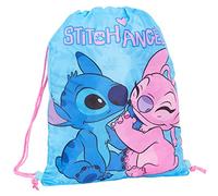 Disney Stitch and Angel Kordelzugtasche Mädchen PE Kit Turnbeutel Jungen Schultrainer Schwimmtasche Kinder Schule Lilo & Stitch Rucksack Blau Rosa Einheitsgröße Kordelzugtasche
