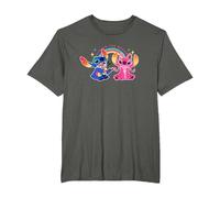 Disney Stitch and Angel Living the Dream T-Shirt, Herren Große Größen, Anthrazit, 6X Tall