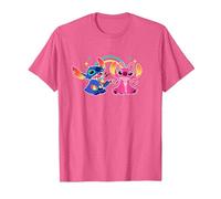 Disney Stitch and Angel Living the Dream T-Shirt, Herren, Rosa Meliert, 3XL
