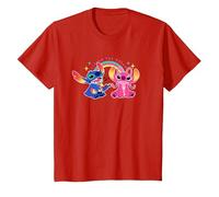 Disney Stitch and Angel Living the Dream T-Shirt, Kinder, Rot, 128