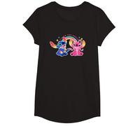 Disney Stitch and Angel Living the Dream T-Shirt, Mädchen, Schwarz, XS
