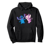 Disney Stitch and Angel Valentine’s Day Kisses Pullover Hoodie, Unisex für Erwachsene, Schwarz, L