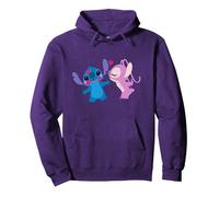 Disney Stitch and Angel Valentine’s Day Kisses Pullover Hoodie, Unisex für Erwachsene, Violett, XXL