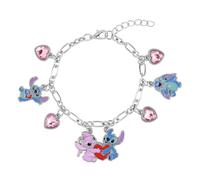 Disney Charm-Armband Stitch & Angel – Goldimitat, Einheitsgröße, kein Edelstein