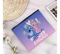 Disney Stitch & Angel Kosmetiktasche Farbverlauf Kawaii Make-up Organizer Tasche Reise Kulturtasche Reißverschluss Federmäppchen als Geschenk für Mädc