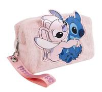 Disney Stitch & Angel Kosmetiktasche mit Reißverschluss - weiche und leichte Kosmetiktasche - Kosmetiktasche für Mädchen und Disney-Fans