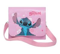 Disney Stitch & Angel Mädchen Rosa Schultertasche Handtasche - Lilo & Stitch Offizieller Film | Niedliche Umhängetasche für Kinder & Jugendliche | Geschenke für Mädchen | Verstellbarer langer Riemen