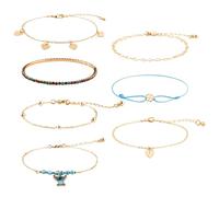 Disney Stitch Armband Mädchen mit Anhängern, Stitch Schmuck Armbänder Set - Geschenke für Mädchen (Gold Stitch 7 Armbänder)