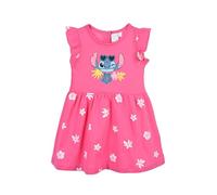 Disney Stitch Baby Mädchen Kleid, Weiches Kurzarmkleid aus Baumwolle für Babys, Größe 6 Monate | Dunkelrosa