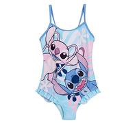 Disney Stitch Badeanzug für Mädchen, Engels-Badeanzug für Kinder, Strand- und Schwimmbekleidung., blau, 9-10 Jahre