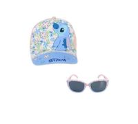 Disney Stitch Baseball Cap und Sonnenbrille für Mädchen, Tropisches Stitch Design, UV-Schutz-Sonnenbrille, Sommerhut für Mädchen | Rosa