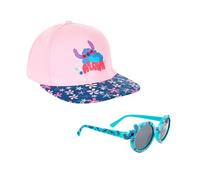 Disney Stitch Baseball Cap und Sonnenbrille für Mädchen, UV-Schutz Sonnenbrille Runde Design, Sommer Cap für Kinder (DE/NL/SE/PL, Numerisch, 53, Rosa)