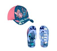 Disney Stitch Baseball Kappe und Flip-Flops für Mädchen, Stitch und Angel Sommerset, Größe EU 27/28 | Blau