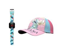 Disney Stitch Baseballkappe und Uhr für Mädchen, Kinder Sommer-Baseballmütze Stitch Design LED Uhr, Geschenk für Mädchen | Rosa