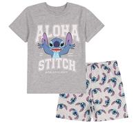Disney Stitch Baumwolle Zweiteiliger Schlafanzug für Jungen mit kurzen Ärmeln FÜR Sommer (DE/NL/SE/PL, Numerisch, 104, Regular, Grau)
