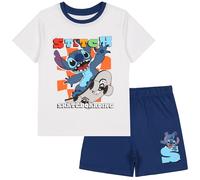 Disney Stitch Baumwolle Zweiteiliger Schlafanzug für Jungen mit kurzen Ärmeln FÜR Sommer (DE/NL/SE/PL, Numerisch, 110, Regular, blau und weiß)