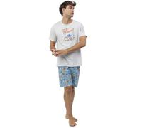 Disney Stitch Beach Schlafanzug für Herren, kurzärmelig, Grau Jaspis, XL