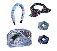 Disney Stitch Beauty-Set für Mädchen, Haarschmuck für Mädchen, Inkl. Stirnband, Bandana, Gummibänder, Kulturbeutel, Geschenk für Mädchen