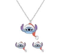 Disney Stitch Christmas Kinder Anhänger Halskette und Ohrstecker Set, Einheitsgröße, Kostüm, Kein edelstein