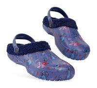 Disney Stitch Clogs für Damen - Winter Hausschuhe Damen Fleece Gefüttert in Größe 35-40 mit Anti-Rutsch-Sohle (Blau, 37-38 EU)