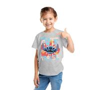 Disney Stitch Cute Trouble Retro Graphic T-Shirt für Mädchen - buntes Vintage-Style Tee für Kinder & Erwachsene - Mischievous Character Design, grau, 10 Jahre